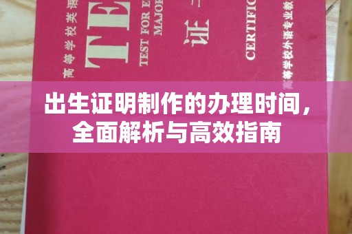 平阴出生证明制作的办理时间，全面解析与高效指南