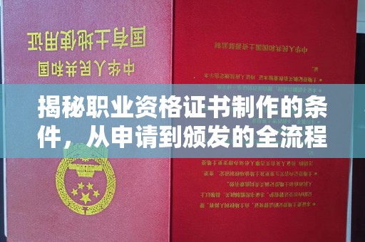平阴揭秘职业资格证书制作的条件，从申请到颁发的全流程解析